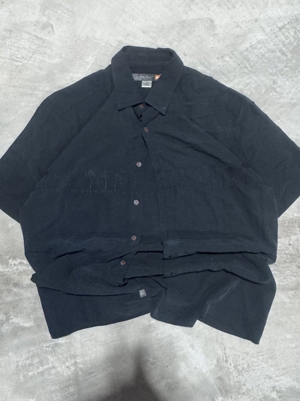 Quiksilver Waterman Collection Button Up Shirt L Charcoal Men's